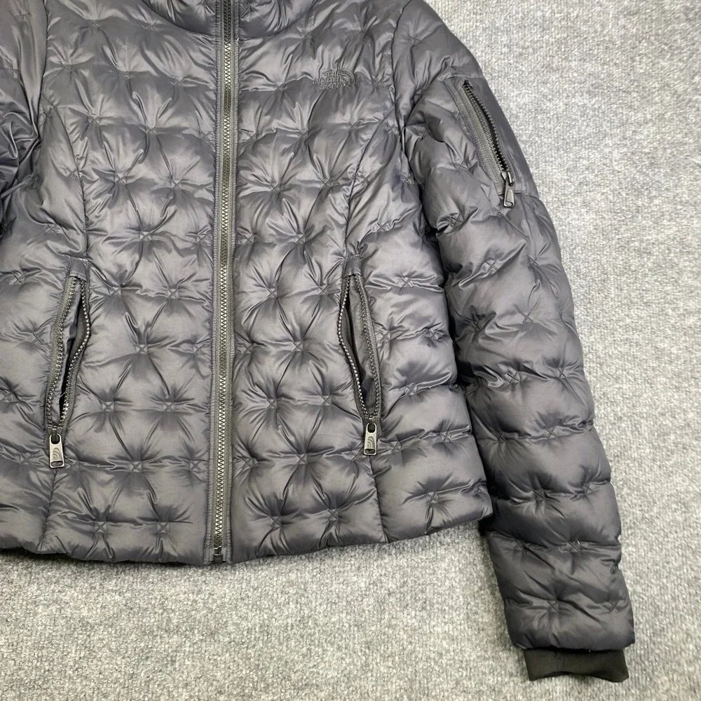 The North Face Womens Black Cross Quilted Down Puffer Jacket Small FA19 Zip Up - Picture 3 of 12